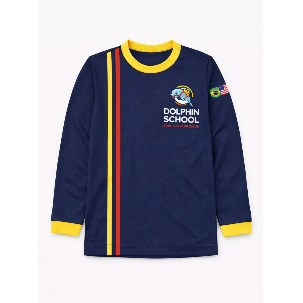 Blusa Manga Longa Azul Marinho Dolphin School