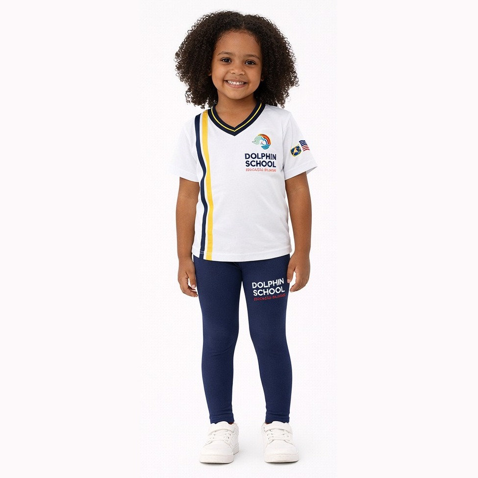 Camiseta Regata Azul Marinho com Modelo Dolphin School